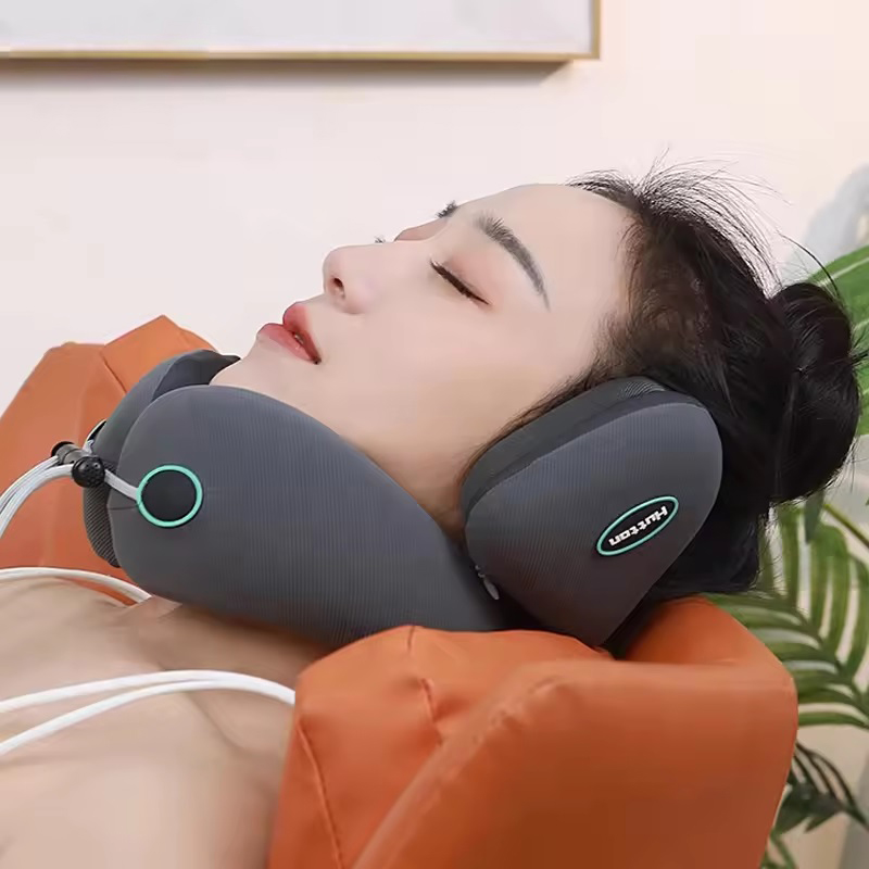 Almohada de viaje con protección para el cuello y cancelación de ruido