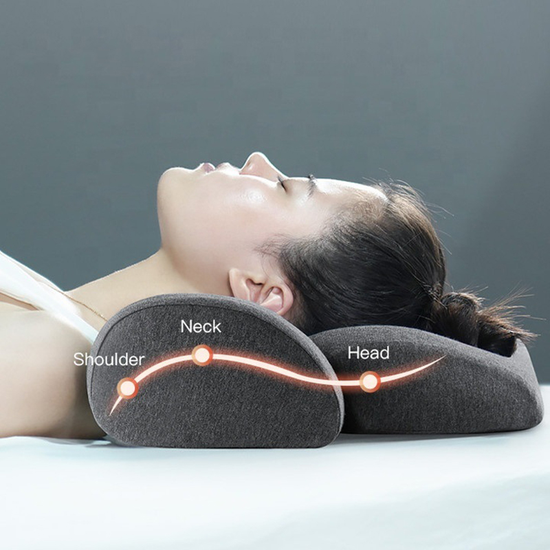 Almohada cervical ergonómica de espuma viscoelástica con forma de mariposa para dormir lateral